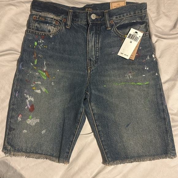 Polo Ralph Lauren Paint-Splatter Sullivan Slim Denim Short - Picture 3 of 14